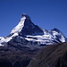 Matterhorn (4477m) und Dent d'Hérens (4171m), aufgenommen oberhalb von Zermatt.