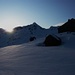Grialetschhütte bei Sonnenaufgang