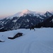 Alp Leidegg, gut eingeschneit, Sonnenaufgang am Vilan