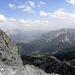 Tiefblick ins Campilltal(Val di Longiaru), zwischen Peitlerkofel und Puez Dolomiten.
