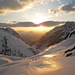 Traumhafter Sonnenuntergang bei der Silvrettahütte SAC mit Blick richtung Klosters