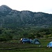 Having arrived in Breshke also called Gafer. Maja e Gaferit in the background. We camp at a dysfunct watering place...