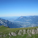 Blick vom Schwarzplangg-Grat auf Baseggla und dahinter das Rheintal