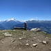 Die wunderbare Aussicht von der Hütte mit Mischabelgruppe, Teile der Zermatter 4000er und dem Weisshorn.