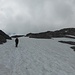 Altschneefelder im Aufstieg