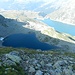 Im Aufstieg zum Pass di Lai Ner, beide Seen übereinander Lago di Monte Spluga und Lago Nero