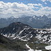 Panorama vom Bella Tola - Gipfel und Blick auf unsere Abstiegsroute via Pas de Boeuf