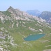 Aufstieg Richtung Spilauer Grätli, Blick zurück zum gleichnamigen See