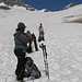 Im Abstieg zur Konkardiahütte - rechts oben Jungfraujoch
