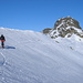 Der Gipfelfelsen des Marchhorn 2962m nähert sich.