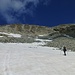 bei ca. 3200 m stiegen wir bis ca. 3300 im Schnee die Südostflanke hoch
