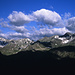 Vordere Rendlspitze (Bildmitte, 2816m) und Hochkarspitze (rechts, 2836m) beim Aufstieg zum Hohen Riffler.