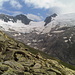 Toll angelegter Weg zur Lapenscharte, Blick zur Greizer Hütte und Gletscherpanorama