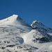 Vorab Pign (links; 2897m) und Bündner Vorab (3028,0m) fotografiert von der Station Vorabgletscher, dem Ausgangspunkt der Überschreitung.