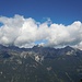 Teils schon umwölkt: Bretterspitze, Urbeleskarspitze, Wasserfallkarspitze und Klimmspitze