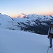 Erste Sonnenstrahlen am Monte Rosa und dem Breithorn