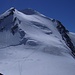 Blick zurück vom Pollux zur Aufstiegsroute über die Westflanke des Castor (4223m)
