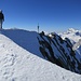 Der Firngrat zum Gipfelkreuz, wenn man von der Domhütte kommt - Hinten Domjoch, Täschhorn, Monte Rosa und Lyskamm