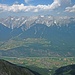 Blick über's Inntal und das Mieminger Plateau zu Mieminger Kette und Wettersteingebirge.