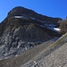 Foto von 2. Besteigungsversuch am 6.9.2011:<br /><br />Der Hasenstock (2729m) gesehen aus Norden vom Bergweg. Es gilt zunächst die Lücke zu erreichen, danach geht's alles über den Grat zum Gipfel.