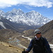 der nächste Tag.auf dem Weg nach Dzonglha,unser höchstes Etappenziel auf 4850 Meter. unten ist Pheriche zu sehen, auf dem Weg zum Everest BC.