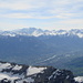 Blick vom Gipfel ins Rheintal und auf Schesaplana und die Liechtensteiner 