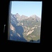 Aussicht vom Schlafraum der Capanna Alpe d'Alva - dominierend der Torrone Alto