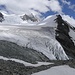 Blick auf Weisshorn und den oberen Turtmanngletscher