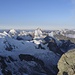 Blick nach Westen hinüber zu den grossen Wallisern und zum Mont-Blanc