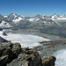 Sicht zum Matterhorn, Dent Blanche, Obergabelhorn, Zinalrothorn und Weisshorn