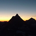 Dent d'Hérens, das Matterhorn und Dent Blanche im Abendlicht