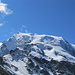 Panorama an der Bärenkopfscharte. In der Originalgröße sieht man diverse Seilschaften und kann ungefähr die Traverse von der Payer Hütte zum Gletscher rechts der Bildmitte unten erahnen..
