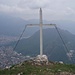 La croce in vetta al Corno Birone con il Monte Barro sullo sfondo