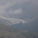 Der Aletschgletscher im Zoom vom Aufstieg aus gesehen.