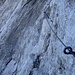 Im Klettersteig unterhalb des Jubiläumsgrates: Trittarme Querung
