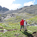 Natalie and me at the split up on the Wasserweg, the summit is to the right of the mountainstation of the cable car