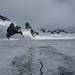 wolkenverhangener Blick zur Jungfrau und Jungfraujoch