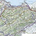 Karte mit Route: Speicher - St. Gallen St. Fiden - Mörschwil - Tübach - Rorschach - Buchen - Rheineck - Gaissau - Rheinspitz - Rheineck - Veloverlad - Walzenhausen - Berneck - Rebstein - Altstätten - Veloverlad - Rietli - Gais - Bühler - Teufen - Speicher
