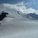 Breithorn, man sieht bereits die Karawane am Hang, die wir bald eingeholt haben