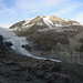 Blick von der Turtmannhütte nach Südwesten<br />Links, der Turtmann Gletscher