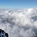 180° Panorama mit dem Wolkenmeer nördlich von Eiger, Mönch und Jungfrau
