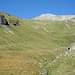 Rückblick auf den Abstiegsweg vom Gipfel zum Lac du Tsaté (2687 m)