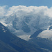 der unverkennbare Piz Palü, für mich einer der drei schönsten Berge der Schweiz; unterhalb ist noch der Vadret Pers zu sehen
