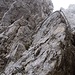 Kurze Klettersteigstelle in der Rinne