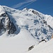 Mont Blanc du Tacul und Mont Blanc mit dem Bossesgrat.