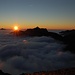 Sonnenuntergang über Zallershorn und Dündenhorn.