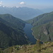 a sinistra il monte Tamaro,il monte Gambarogno,il lago Maggiore e il lago artificiale di Vogorno,in basso le ultime baite situate a quota 1240