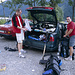 Sven und Adi am Parkplatz in Hinterstein.
