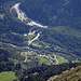 Tiefblick auf Pranzaira mit der Talstation der Albigna-Seilbahn