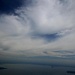Blick von der cresta sud hinab zum Gardasee und hinaus in die Poebene